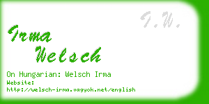 irma welsch business card